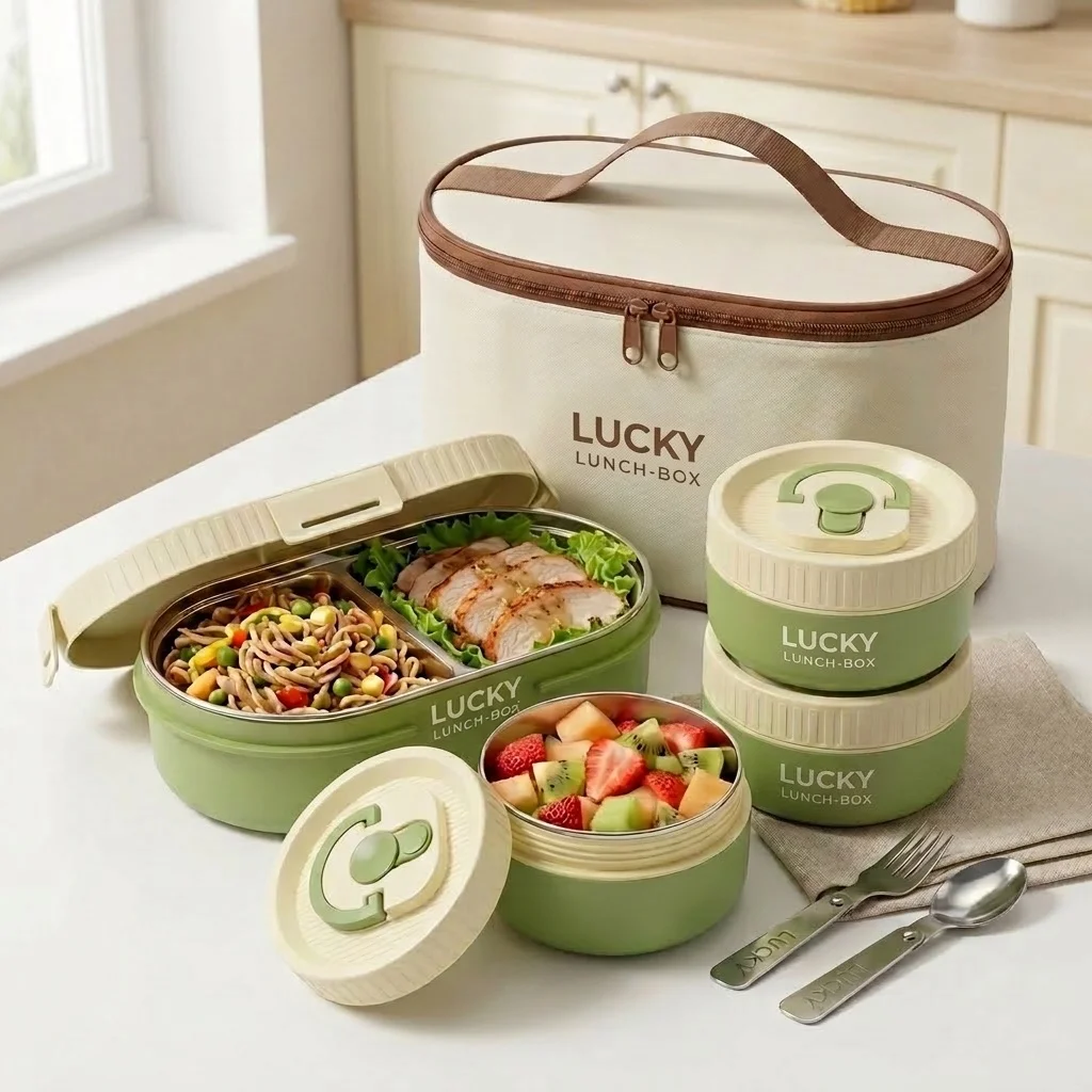 Food Storage With Dividers - Marmita térmica de aço inoxidável 304