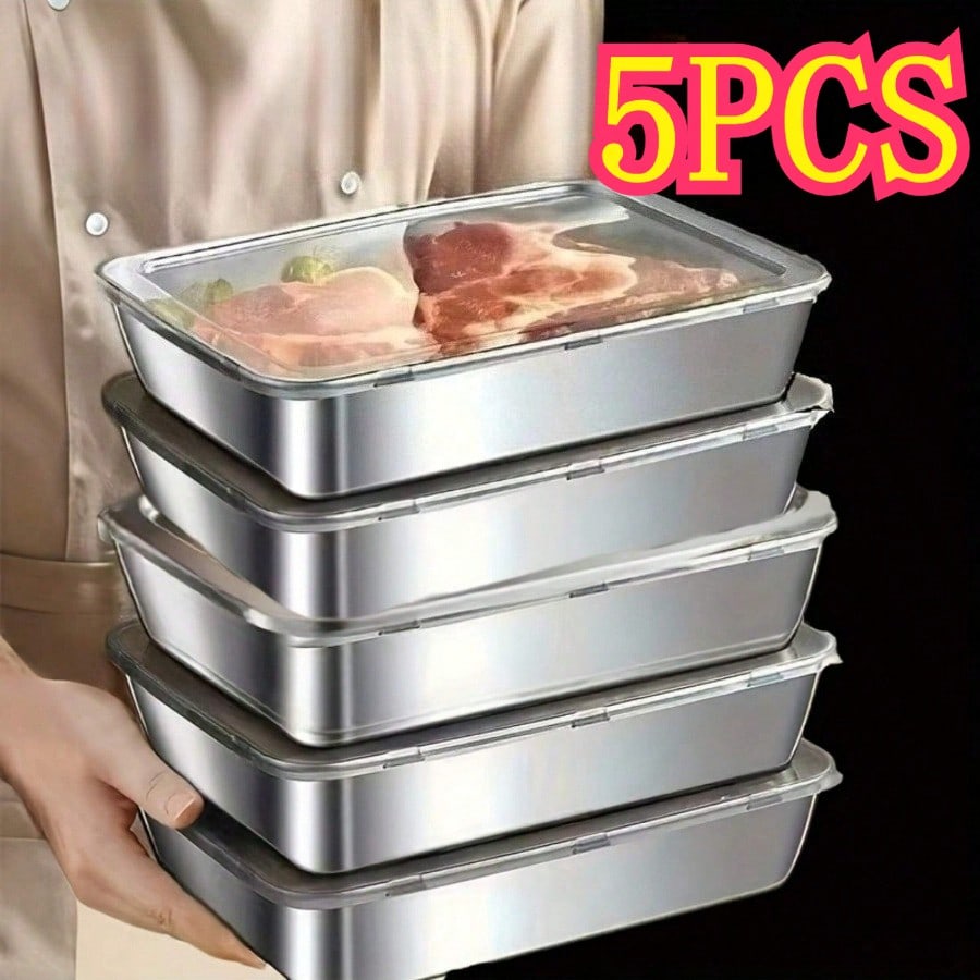Food Storage Meals - Conjunto de 5 recipientes de aço
