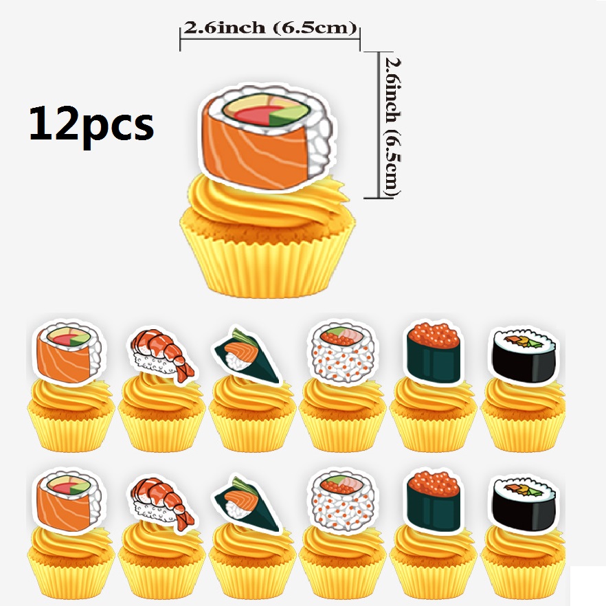 Food Storage With Dividers - Toppers de bolo de sushi japonês,