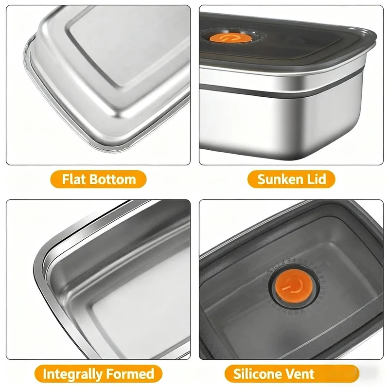 Caixa Bento de Aço Inoxidável  - Food Storage Oven Safe avaliação e preço