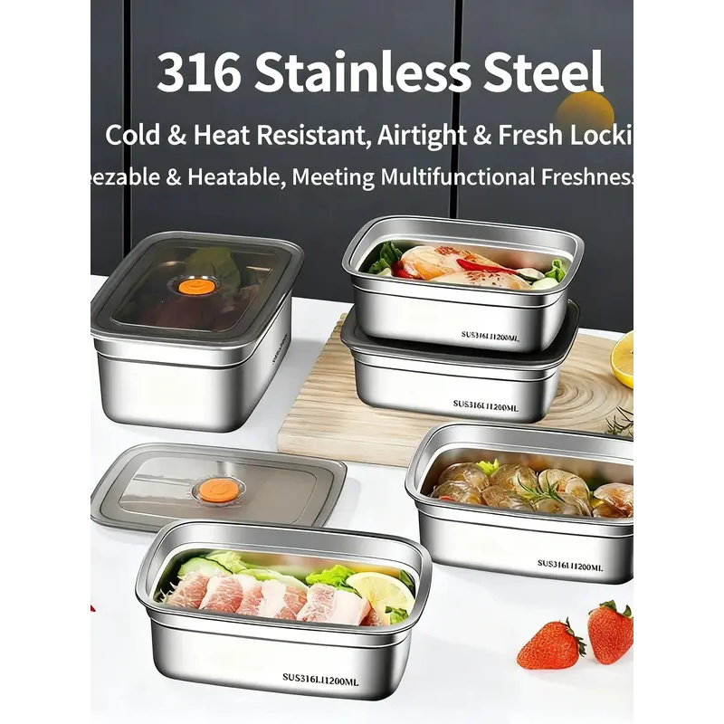 Caixa Bento de Aço Inoxidável  - Food Storage Oven Safe avaliação e preço
