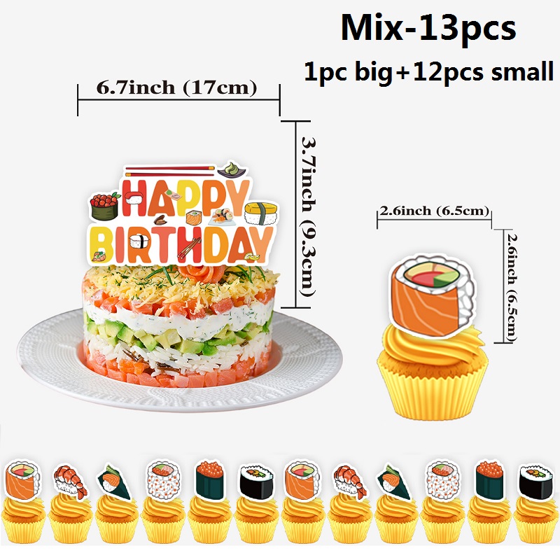 Toppers de bolo de sushi japon - Food Storage With Dividers avaliação e preço