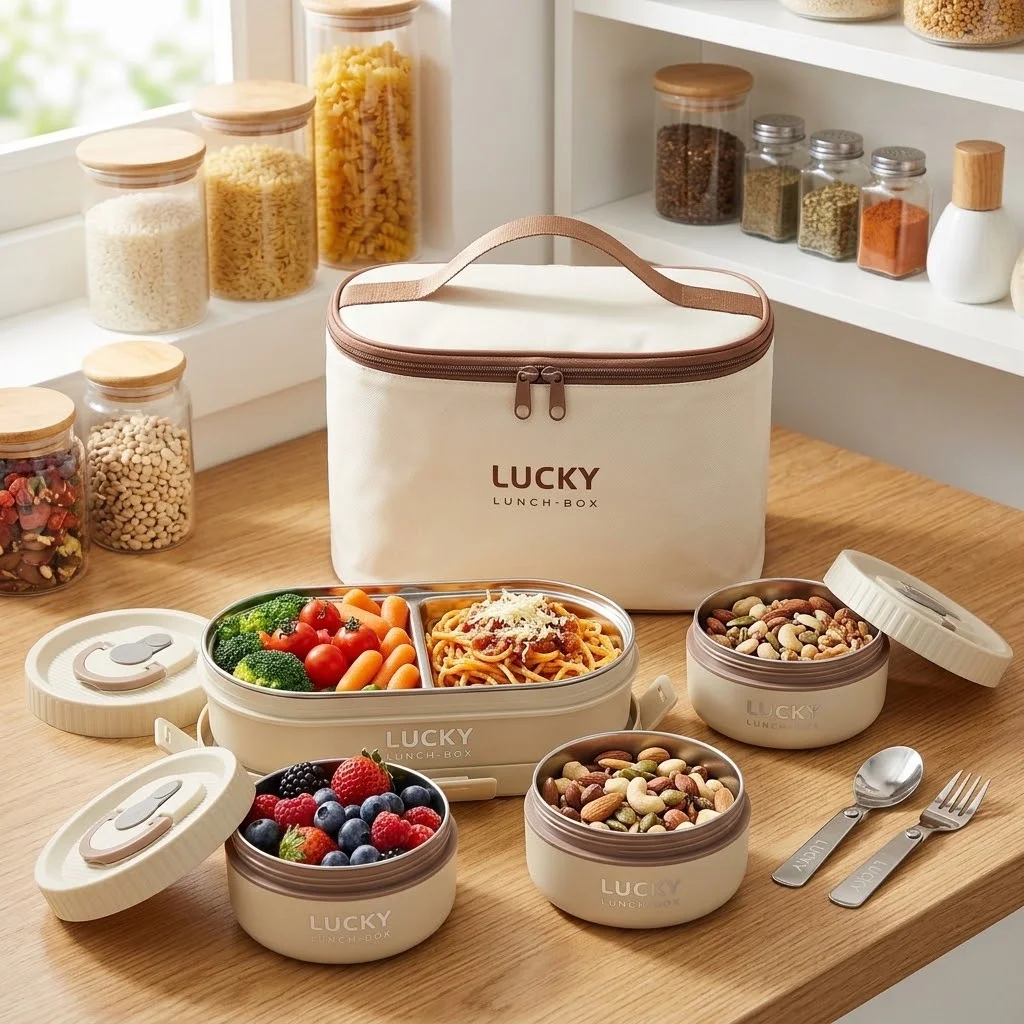 Caixa Bento de Aço Inoxidável  - Food Storage With Dividers avaliação e preço
