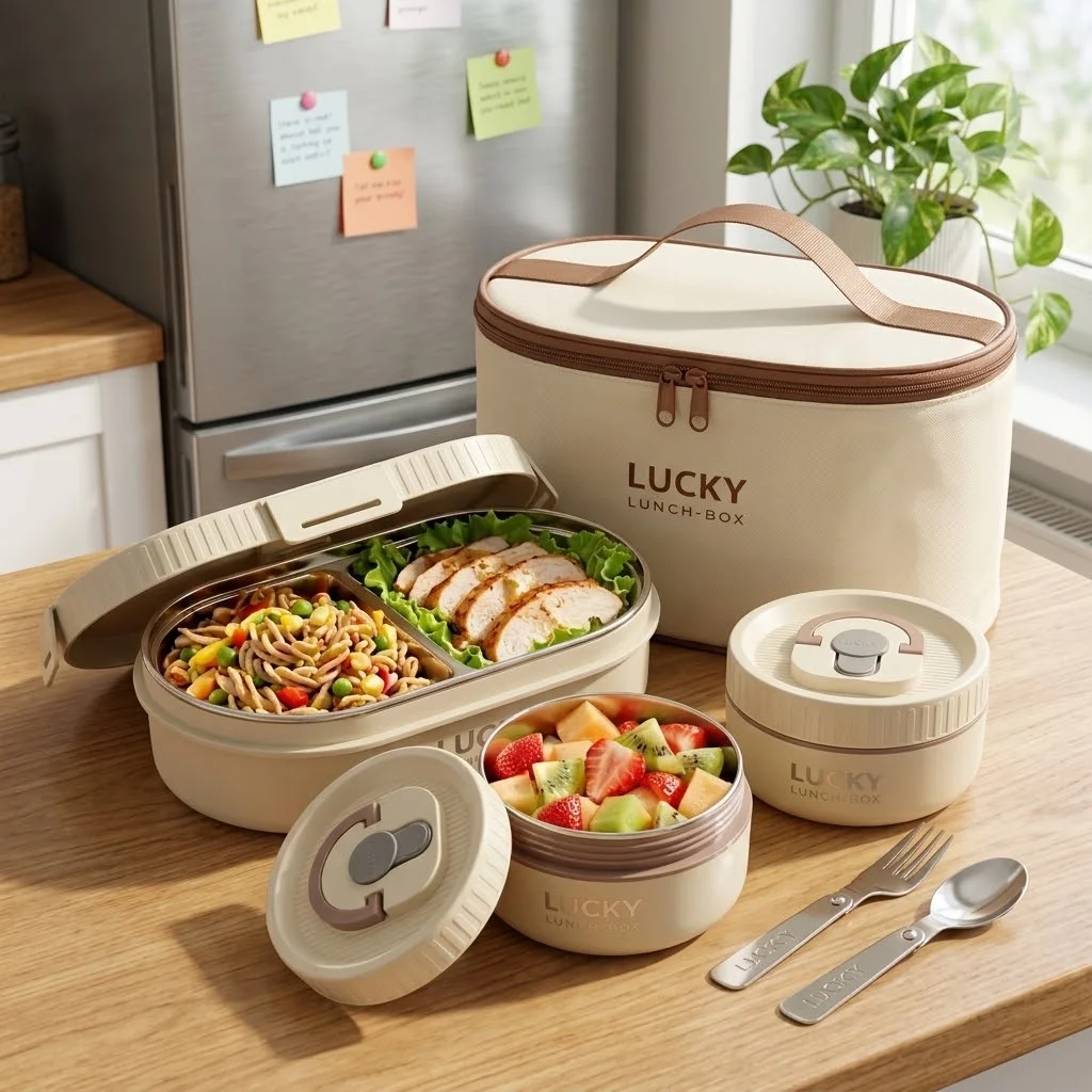 Caixa Bento de Aço Inoxidável  - Food Storage With Dividers avaliação e preço